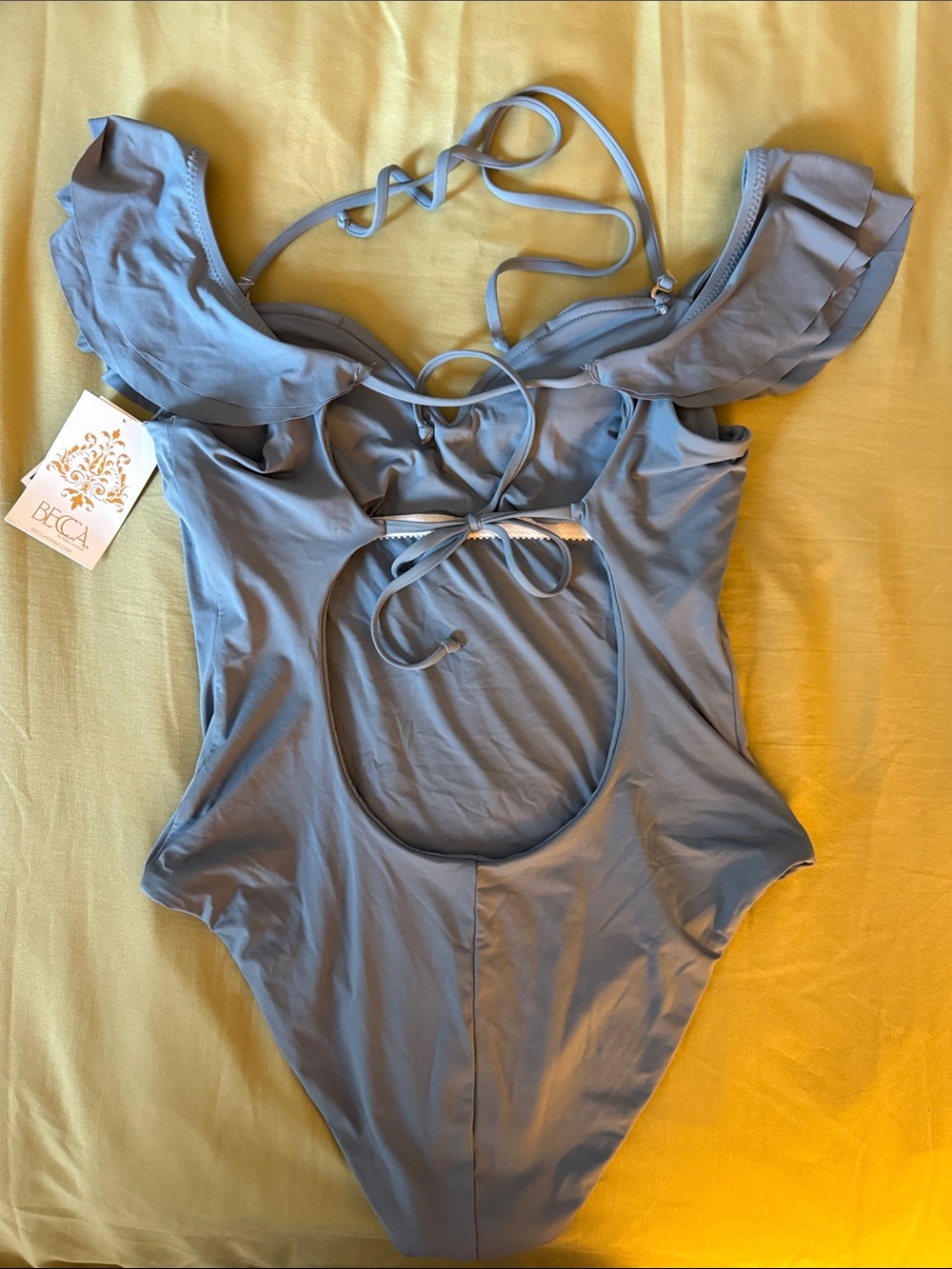 BECCA Periwinkle Ruffle One-Piece Swimsuit - Picture 2 of 3